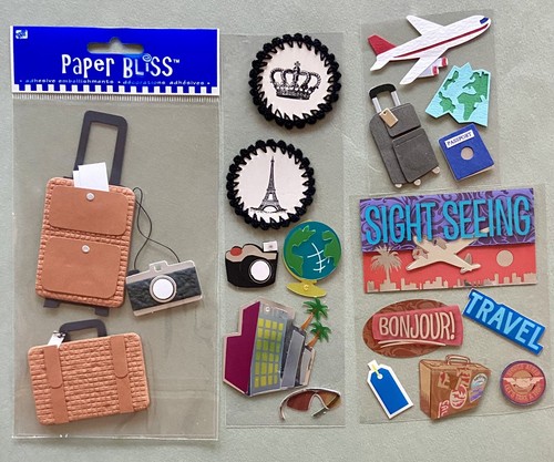 Scrapbook Bundle PARIS Theme Paper, Stickers, Die-Cuts Recollections, Do-Jiggies - Picture 11 of 12
