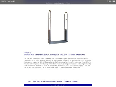 2-Sentech Defender 8.2/9.5 MHz RF EAS Security Systems