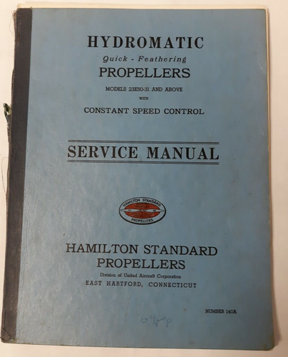 Hamilton Standard Hydromatic Quick Feathering Propellers Service Manual Original - 第 1/12 張圖片
