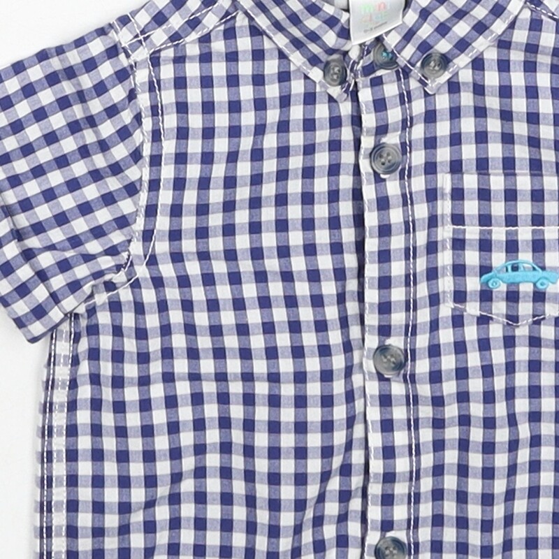 Mini Club Boys Blue Cotton Blend Button-Up Size 0-3 Months Bu image 9