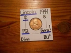 1941S Lincoln Cent Gem BU+ TERRIFIC!!!! PQ!!!! Tough Date!!!!!!!