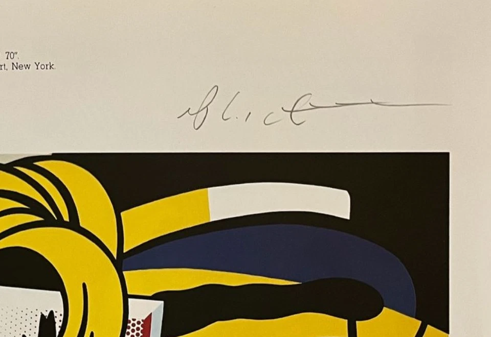 Roy Lichtenstein,原版手工签名平版画带真品证明和3,500美元的评估 — 第 3/4 张图片