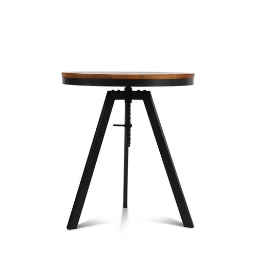 Artiss Vintage Bar Table Dining FERRUM Retro Industrial Metal Wooden Café Coffee - Picture 4 of 6