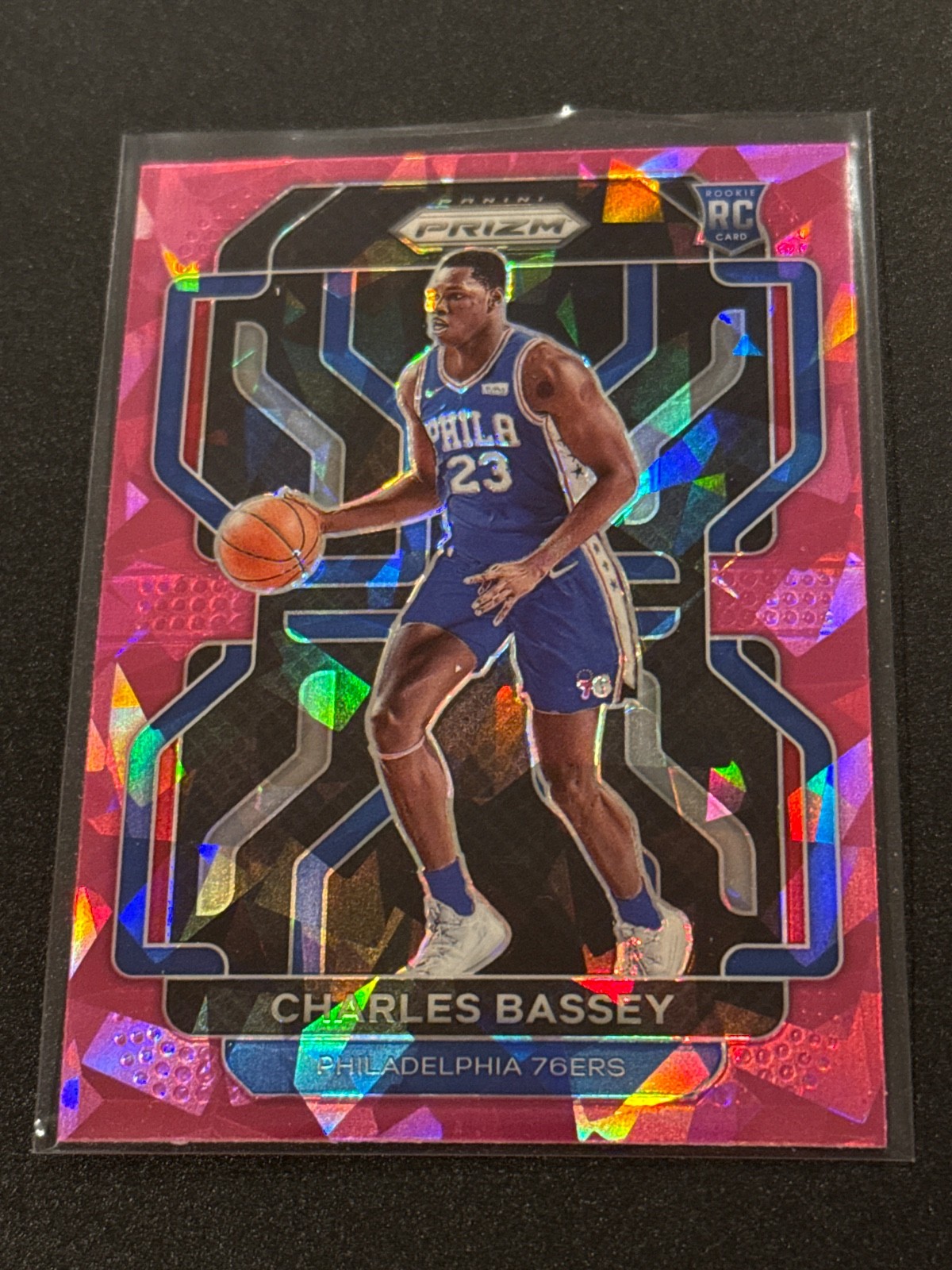 2021-22 Panini Prizm Charles Bassey Pink Cracked Ice Parallel Rookie NM