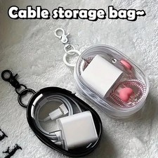 2 Pack Storage Bag for Cables, Earphones, Chargers  Keys   Compact  Durable