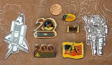 VTG NASA Enamel Pins & 2 Space Theme Magnets ~Lot of 7~ 1980’s~Columbia, Apollo