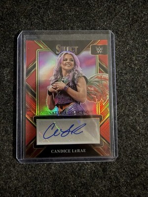 2023 Panini Select WWE Signature Selections Candice LeRae Red Prizm Auto /49 RAW