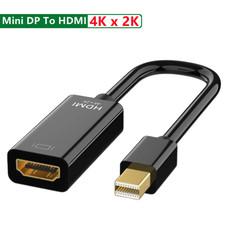 Mini DisplayPort to HDMI Adapter Cable 4K 1080P Mini DP to HDMI Black