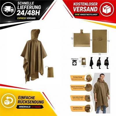 Regenponcho Damen Herren 3-in-1 wasserdicht 220 cm leicht