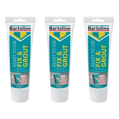 3x Bartoline Fix Fugenmörtel Wandfliesenpulver vollfest Zementbasis weiß 330g