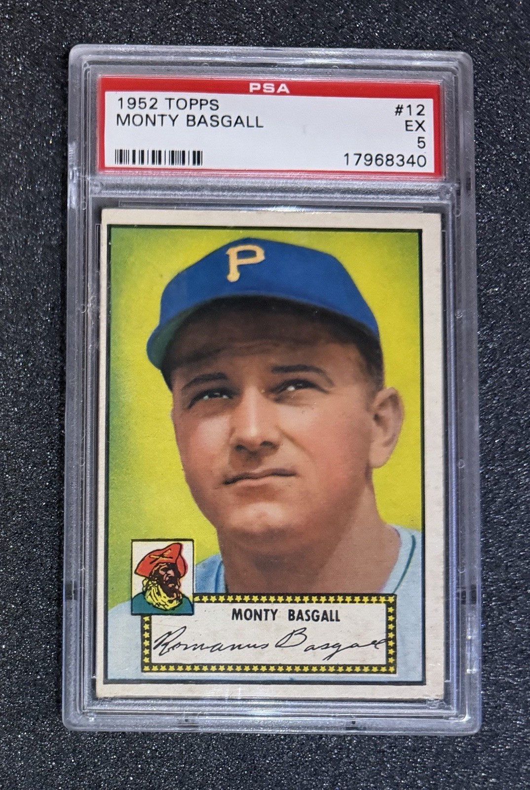 1952 Topps - #12 Monty Basgall (Red) - PSA 5
