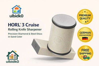 New HORL  3 Cruise Rolling Knife Sharpener   Diamond & Steel Discs, Sand (2024)