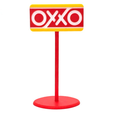 Miniature Oxxo Sign - 6 In Tall Convenience Store Logo Diorama Display Model