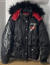 Vintage Ed Hardy By Christian Audigier Women  s Black Embroidered Jacket Size XL