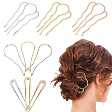 9 PCS French Hair Pins for Women CUBACO Gold Hair Pin Hair Fork Clips for Thick