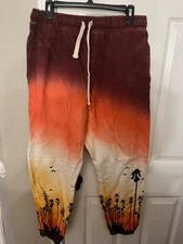 Camp High Collective Sweatpants Palm Tree Design - Made USA - Size Large