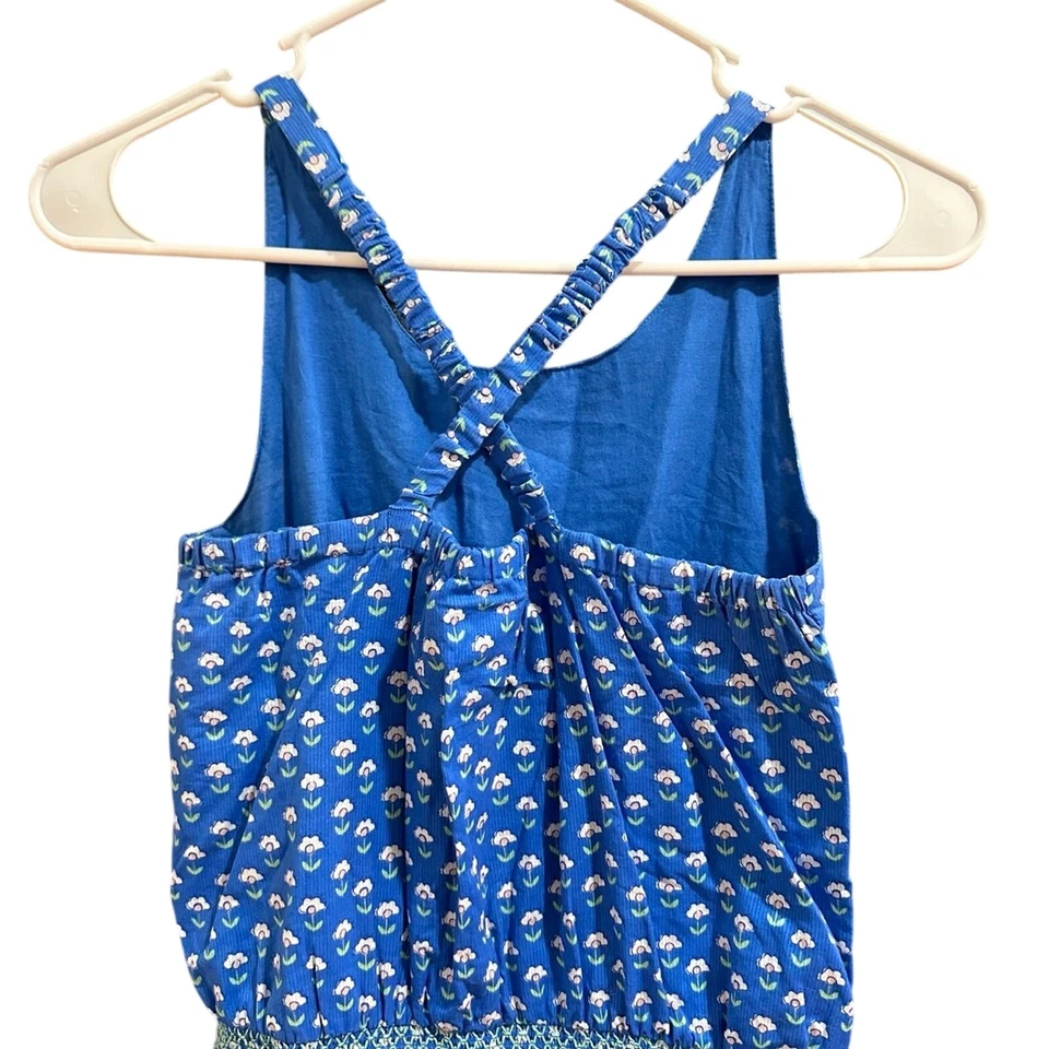 Boden Floral Romper Smocking 100% Cotton Blue Floral Pockets Size 11-12Y 152cm - Image 2 of 4