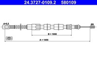 ATE Bremsseil Seilzug Feststellbremse 24.3727-0109.2 FüR VW Transporter T3 T2 21