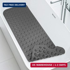 WarmSnow TPE Long Bathtub Mat Non Slip 39.5 x 16 Inch, Inside Shower Mats with