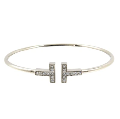 Tiffany & Co. T Draht Diamant schmales Armband 6,7" 18k Weißgold... - Bild 1 von 4