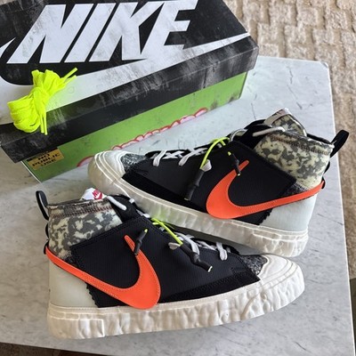 Size 10 CZ3589-001 Nike Blazer Mid Readymade Black Vast Grey Volt Total Orange