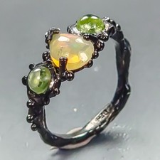 Jewellery Natural Opal Ring 925 Sterling Silver Size 5 /R464006
