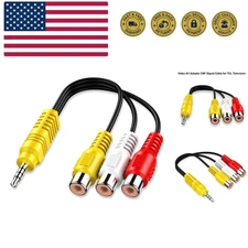 Video AV Component Adapter Cable Replacement for TCL TV, 3 RCA to AV Input Ad...