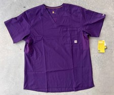 Carhartt Shirt Size Large Liberty Force Flex Fit Scrubs Top Purple Uniform NWT