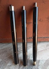 Walking Stick Cane For Head Handle Only Shaft 3 Fold Vintage Style Black Wooden