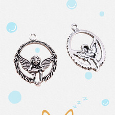 60 Pcs Tibetan Silver Angel Charms 25x20MM Diy Jewelry Making Pendants L16396