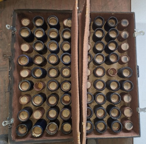 Rare Antique Suitcase Collection of Edison / Columbia Music Wax Cylinders 53 Pce