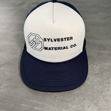 Vintage Construction Snapback Hat Navy White Nylon USA Made 70s 80s Work Chore