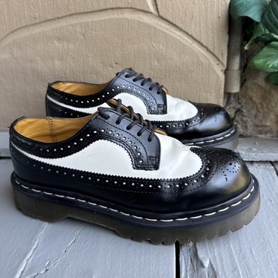 Dr Martens 3989/34 BEX Brogue Shoes Mens US7 Wingtip Oxford Black White Y2k VTG