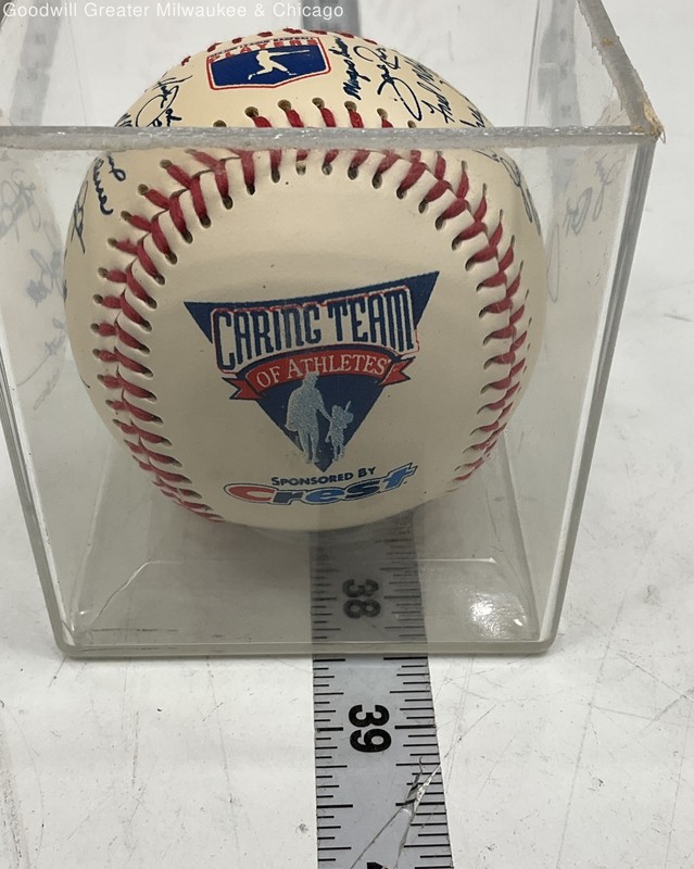 Crest White Red Caring Team Of Athletes Printed Autographed Baseball