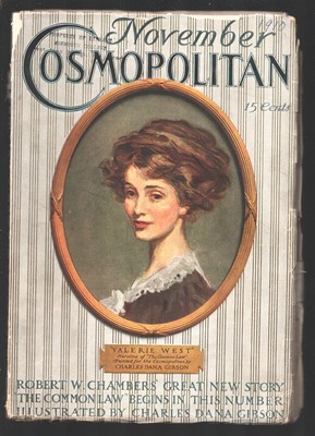 Cosmopolitan 11/1910- Valerie West  cover by Gibson-Sloane Gordon.-E.W. Kemble c