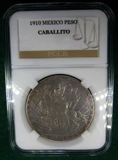 1910 Mexico Caballito Silver Peso ✪Genuine Rare Mexican Coin pccb Slab unGraded✪