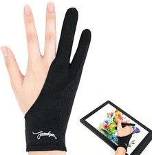 Digital Drawing Glove 3-Layer Palm Rejection Large,Black Two-Finger Artist