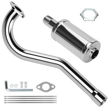 Central Long Mini Bike Exhaust Header Pipe with Muffler Kit Replacement for C...