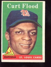1958 Topps Baseball Card #464 Curt Flood Rookie. rookie card picture