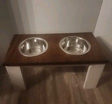 Elevated Dog Feeder. Dog Feeding Station. Pet Bowl Stand. HANDMADE 19Lx10Dx10T