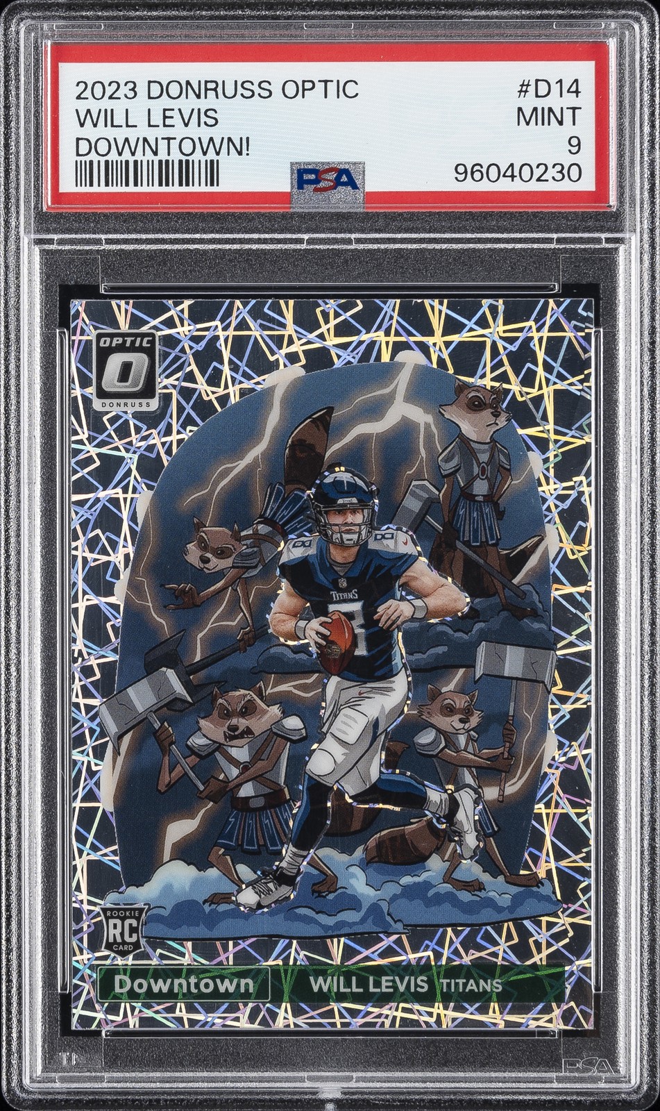 2023 PANINI DONRUSS OPTIC DOWNTOWN! #D14 WILL LEVIS PSA 9