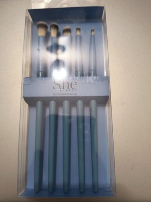 SHE Makeup Synthetic Brush Set, 1 Set of 5 Brushes. Great quality Color Blue