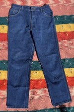 Lee Riders Jeans Vtg Blue Denim Womens Size 18x30 USA Made Retro 70s Hippie