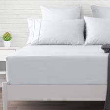 Fitted Sheet King Size 500 Thread Count 100 Cotton 16 Inch Deep Silver Grey