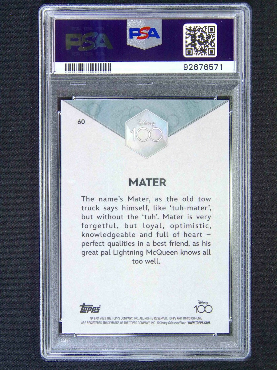 2023 Topps Chrome Disney 100 Mater #60 Refractor Green /99 PSA 10