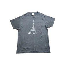 Tour Eiffel Paris France T-Shirt Men's Size Large JHK Short Sleeve Black