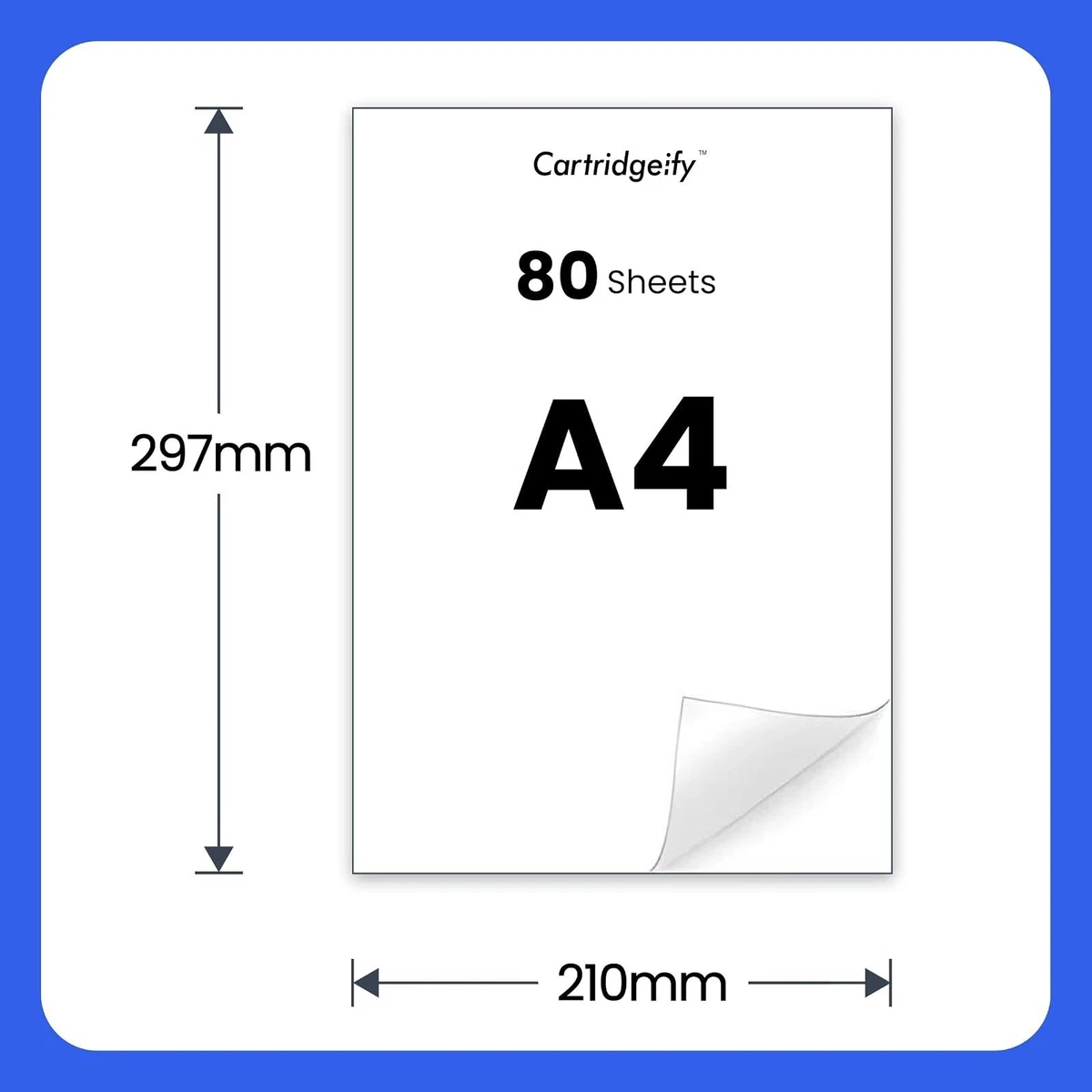 Papier autocollant A4 Cartridgeify 80 feuilles mat 210x297 mm laser jet d'encre