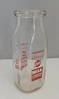 Carnation Clear Glass Fresh Milk Container Vintage Half Pint Dairy Bottle Jar