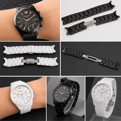 Ceramic Watch Strap for Armani AR1400 AR1410 AR1403 18mm 22mm Butterfly Quality