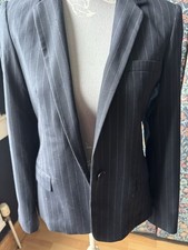 Giacca tuta donna Zara blu navy gessato nuova con etichetta taglia S